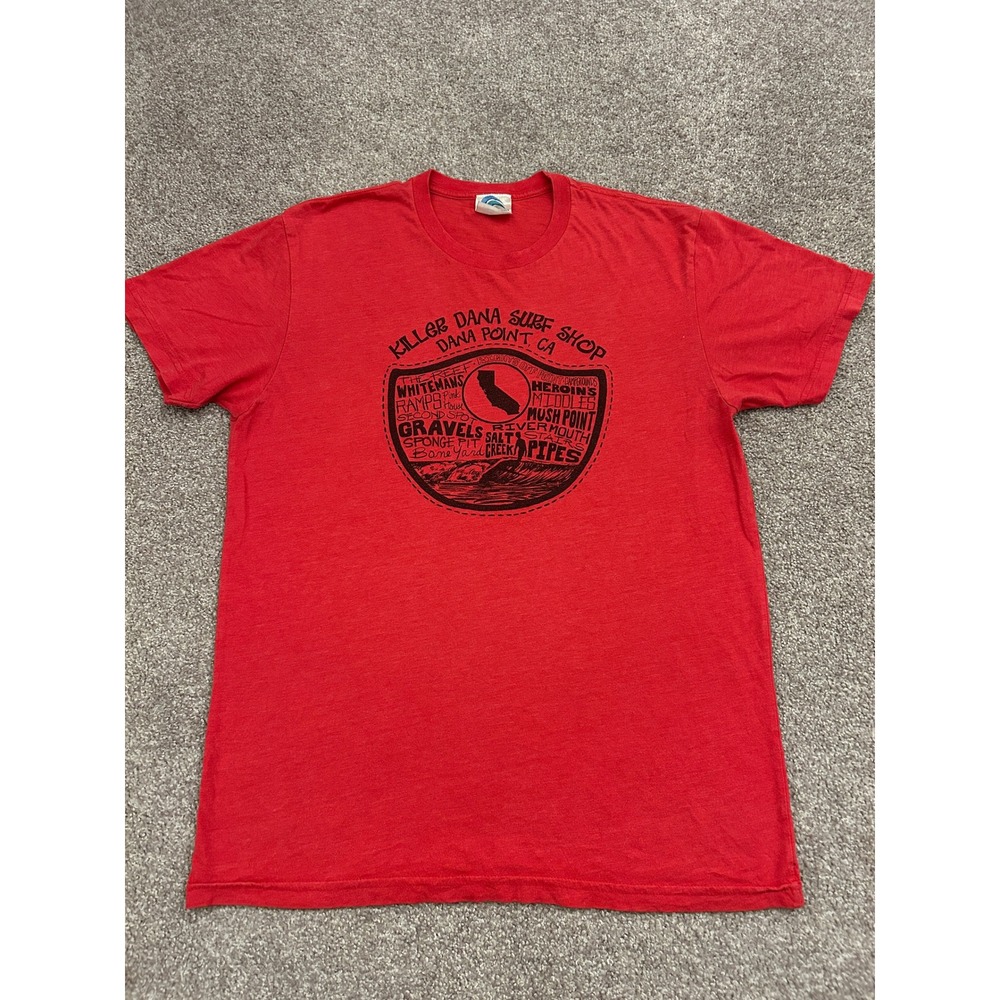 Coastal Classics Killer Dana Surf Shop T-Shirt Mens M Red Excellent Graphic Tee